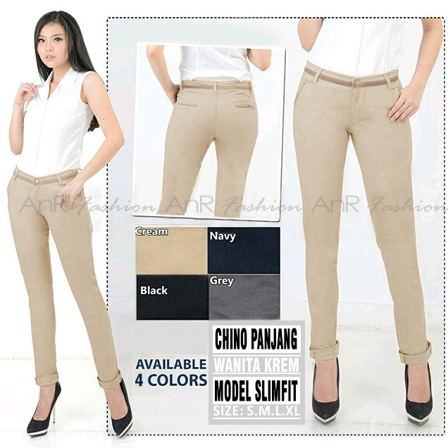 Celana Panjang Chino Chinos Cino Slimfit Pensil Skinny Wanita Fashion Murah Berkualitas Grosir Promo