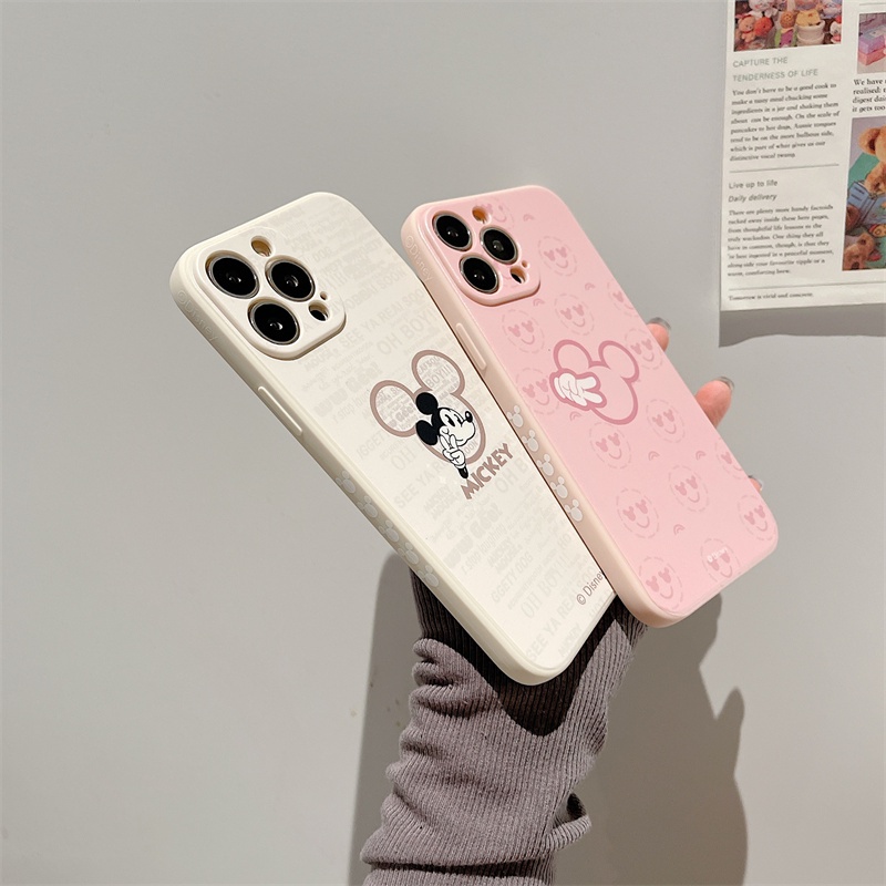 Minimalist Disney Mickey case iphone 11 pro max 13 pro max 12 pro max Xs max XR 7/8 plus se2020 Fun Side Pattern All Inclusive Shockproof Silicone Soft Case Cover