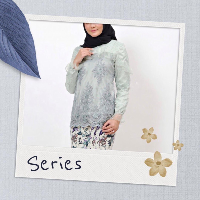 Kebaya Orlin asparagus green sasmaya kebaya wisuda lamaran pesta kondangan modern hijab busui