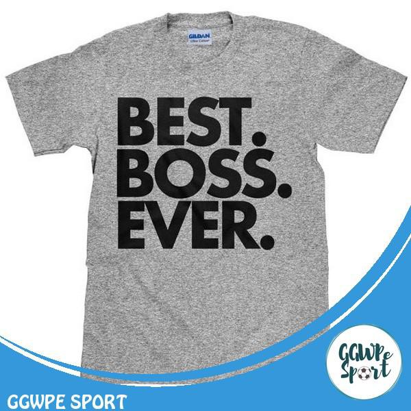 Kaos Distro Premium Tulisan Best Boss Ever Baju Distro Pendek Katun Combed 30S Kualitas Terbaik