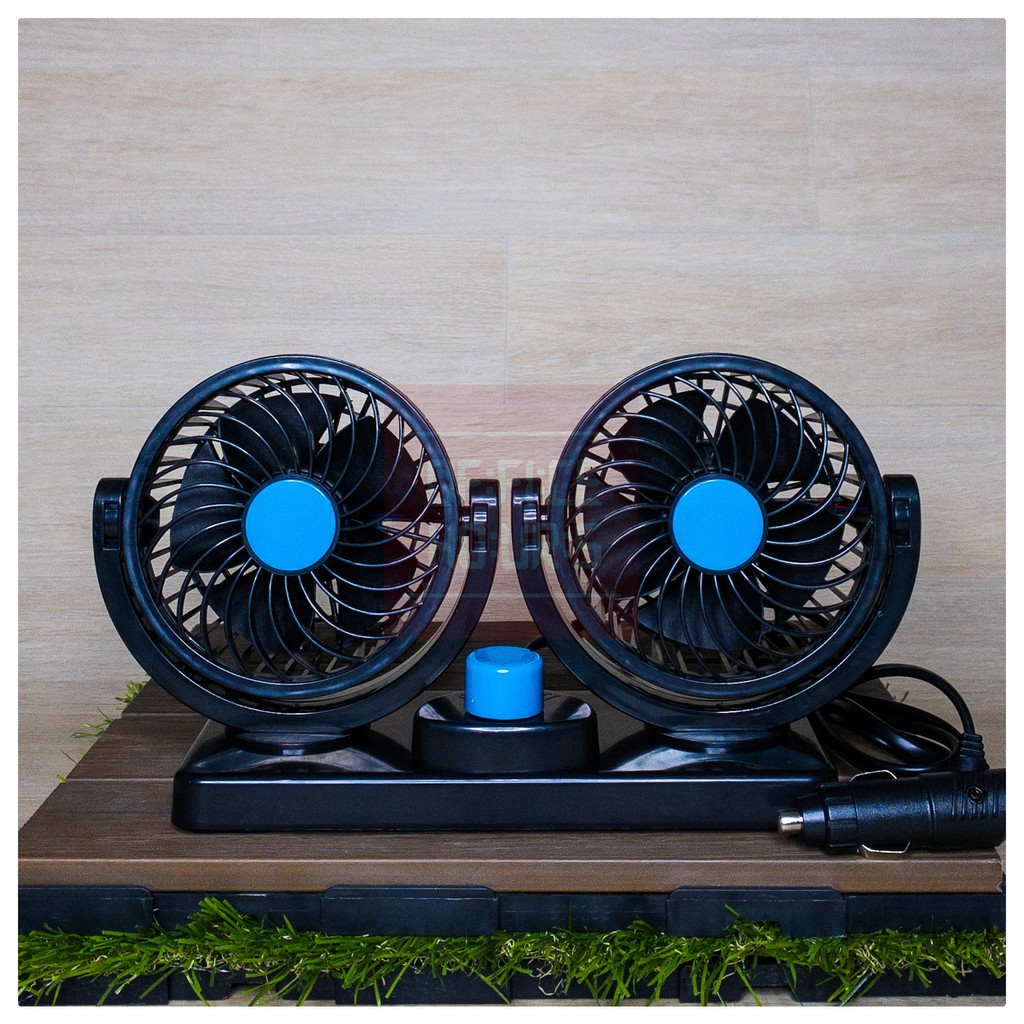 Kipas Angin Double Blower untuk Mobil - Car Fan DC 12 Volt