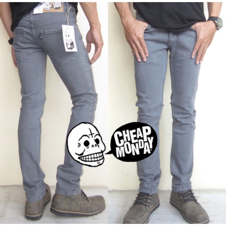 Celana Jeans Chinos Bahan Denim Pria Slimfit Kerja Harian Casual Santai Pria / Celana Chino