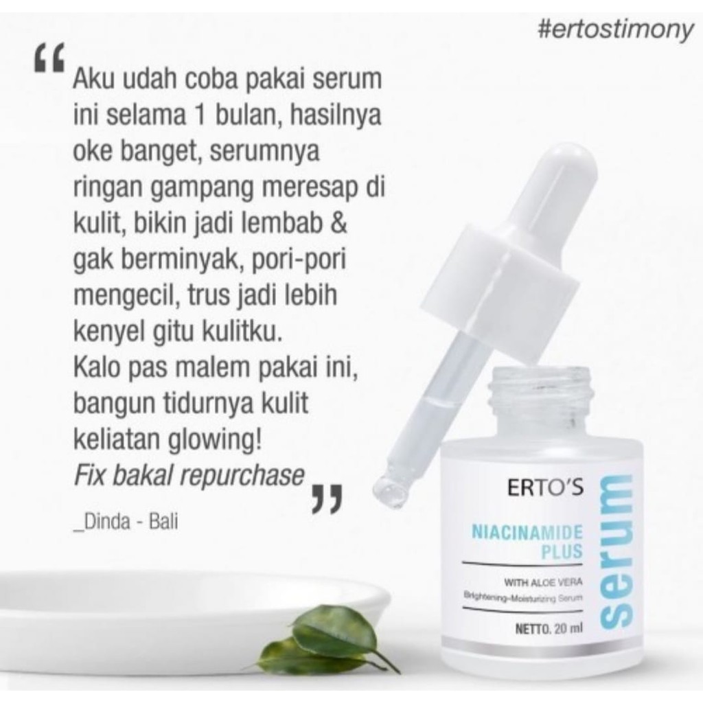 ERTOS SERUM WAJAH NIACINAMIDE PLUS WITH ALOE VERA MENCERAHKAN PENGHILANG JERAWAT NODA FLEK HITAM