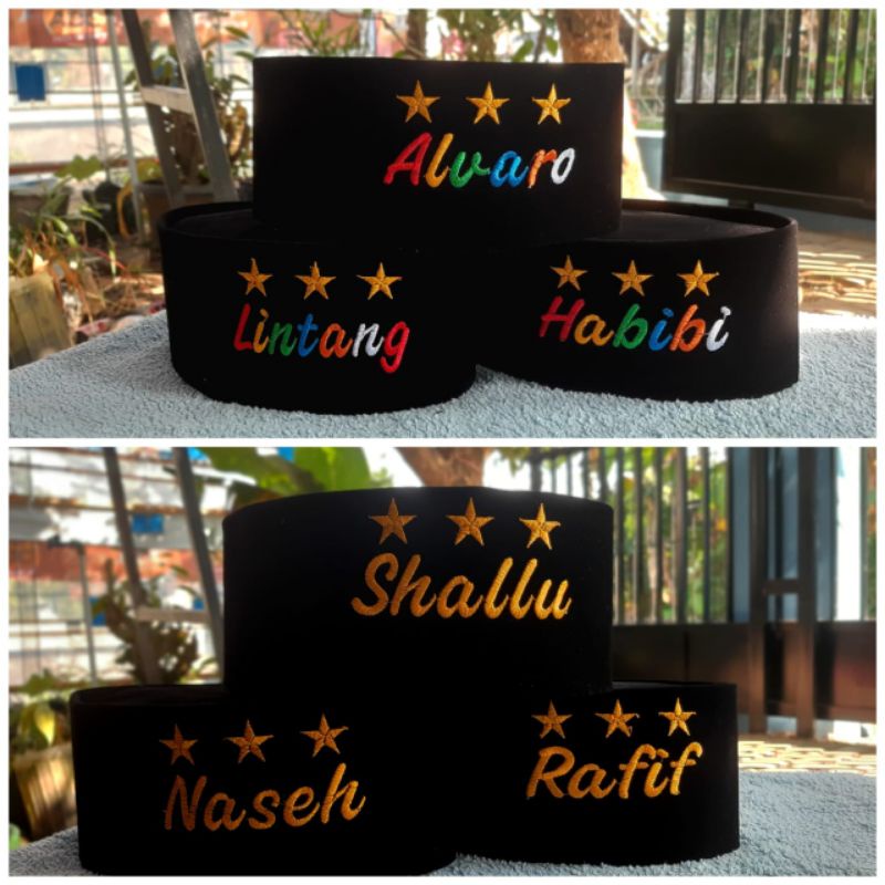 Peci nama PO bikin peci nama bordir