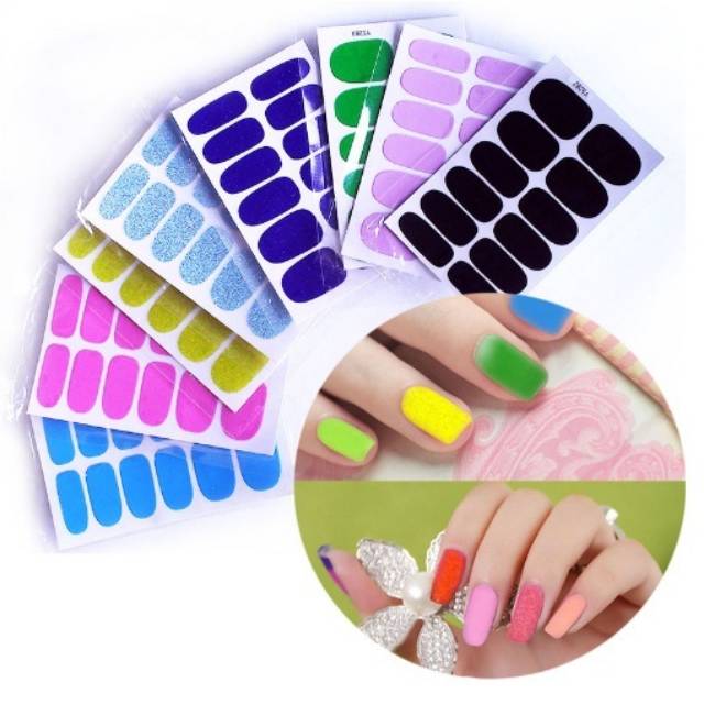 Stiker Kuku Polos Warna / Solid Color Full Nail Wrap Sticker