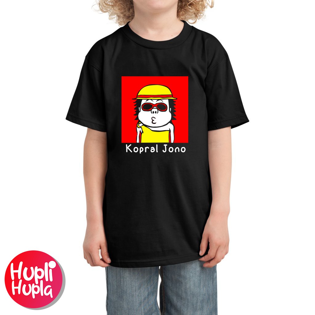 Kaos Kopral Jono Youtuber Streamer Gamer Free Fire FF Baju Anak Umur 3-12 Tahun Unisex Hupli Hupla