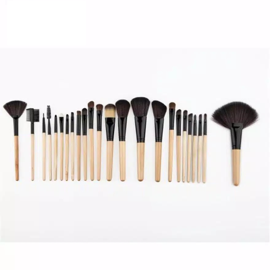 Makeup Brush 24 Set - Kuas Make up Set 24 pcs wooden handle F001