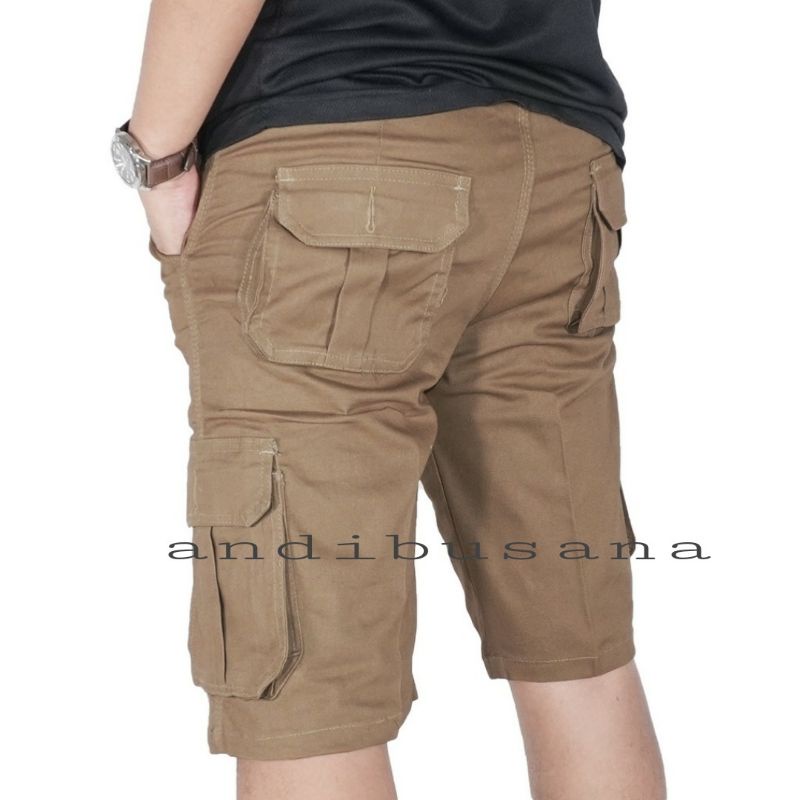 Celana Pendek Cargo Pria Gunung Casual Bahan Melar Big Size Jumbo 27-44