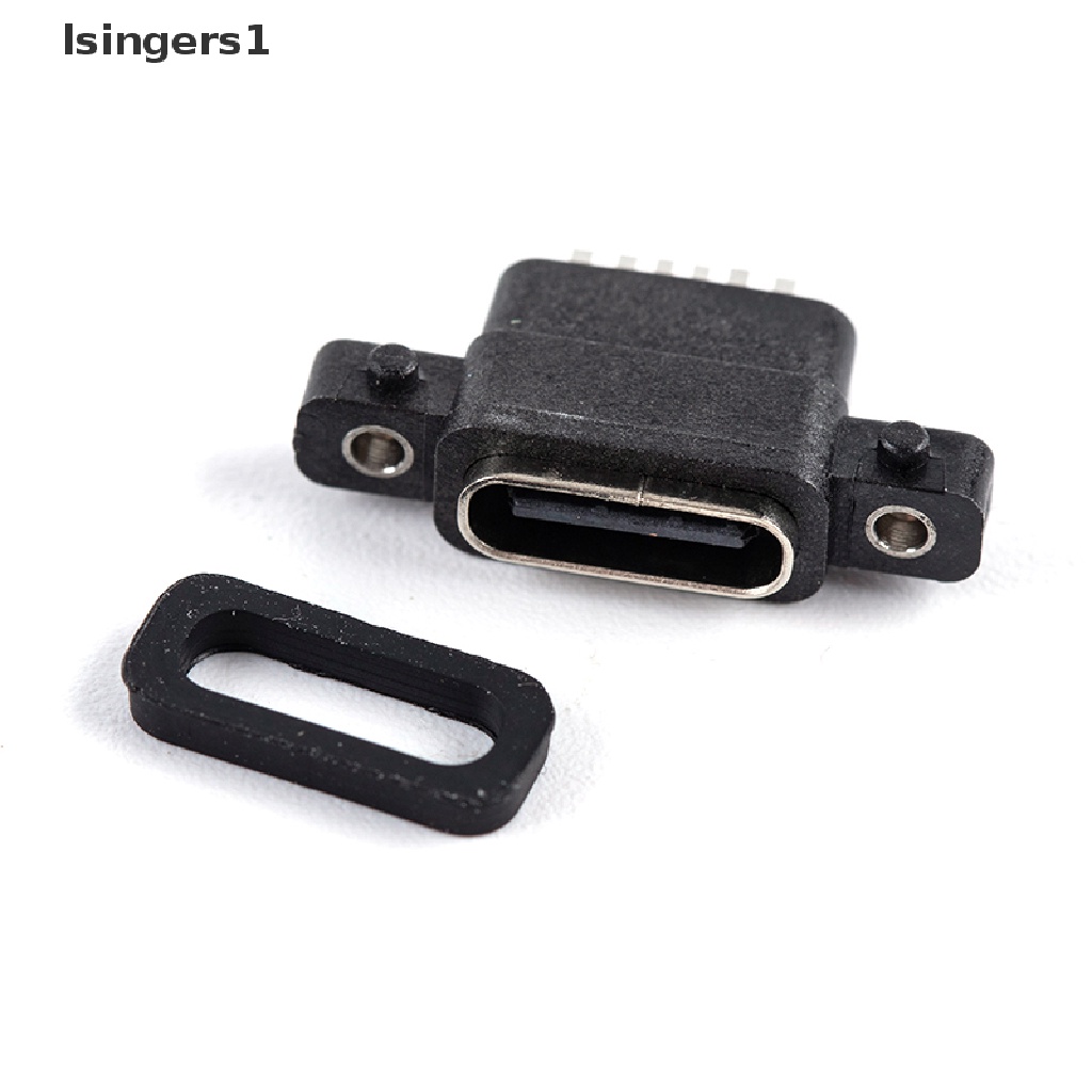 (lsingers1) 2pcs Soket Konektor Usb 3.1 Tipe-C 6 Pin SMD DIP Untuk PCB DIY