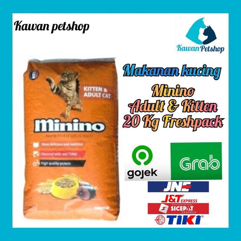 Minino Adult & kitten 20 Kg -Grab Gojek  Makanan Kucing Minino