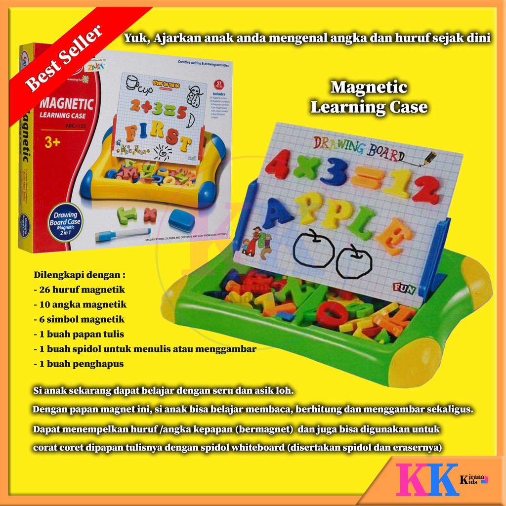 Jual Papan Tulis Magnet Mainan Anak Edukasi Magnetic Learning Case ...