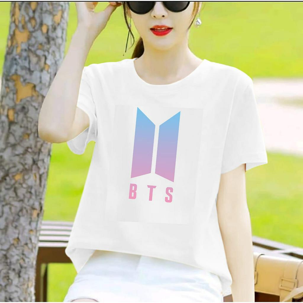 BAJU ATASAN TRENDY BTS GIRL PENDEK-KAOS DISTRO CEWEK KEREN LENGAN PENDEK MASA KINI DAN TERLARIS