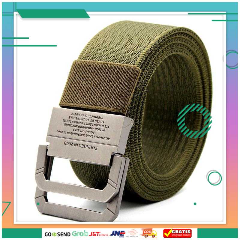 (BISA COD) FTIHSHP Craftman Tali Ikat Pinggang Pria Canvas Buckle Belt - B1030