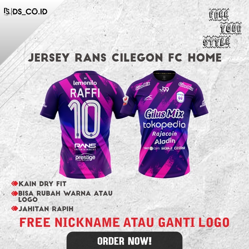 KAOS JERSEY Rans Cilegon FC Authentic Home (Bisa rubah nama dan nomor)