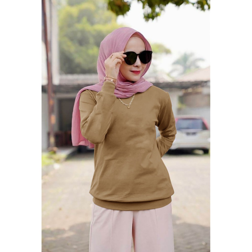 TOTOTAshop.Baju wanita POLOS TET,Bahan babyterry,Lengan panjang,ukuran M-L-XL.