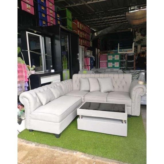 Sofa L Putus Sancu Bahan Kain/Bludru Toko.Aprel