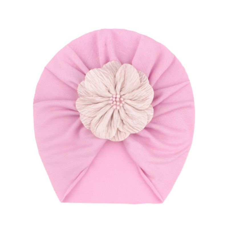 (Pimenova) Turban Anak Bayi Pita Polka 0-3 tahun - Bandana Bayi Perempuan - Ciput Bayi-pink1