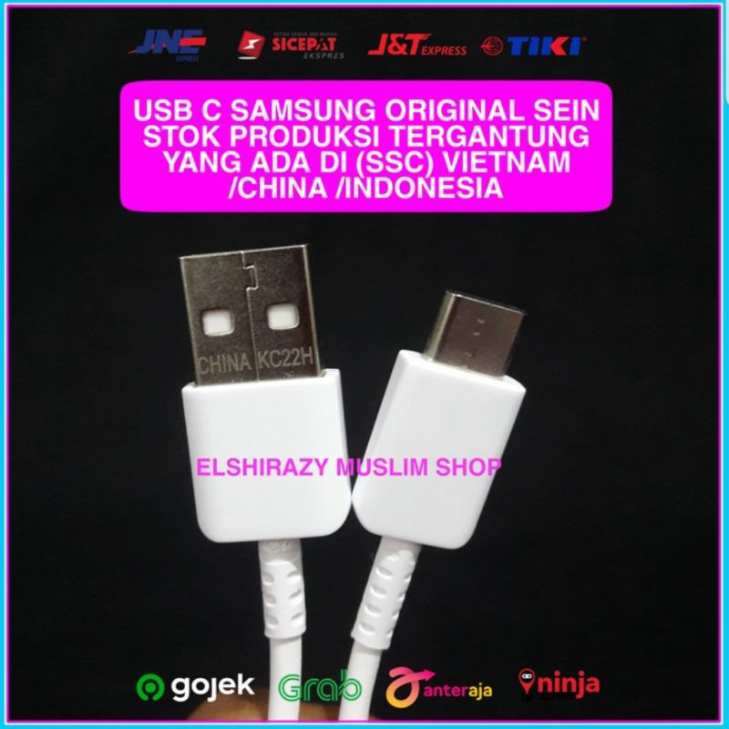 Kabel Data Fast Charging Samsung Galaxy ORIGINAL 100% USB C SEIN Putih