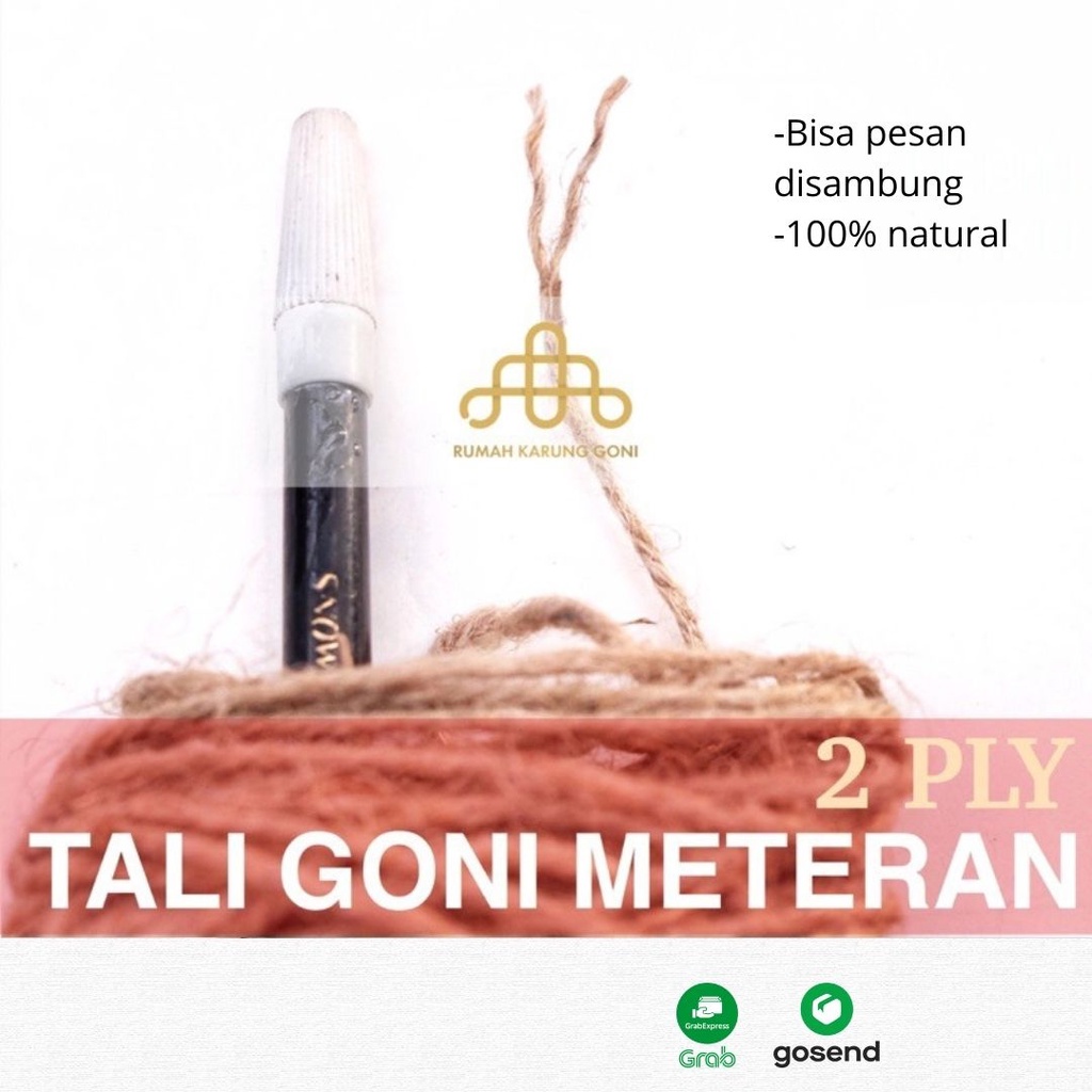 Tali Rami Tali Goni 2 Ply Meteran - Tali Rami 1 MM Kerajinan Tangan - Jute Rope - DIY Rope Craft Souvenir