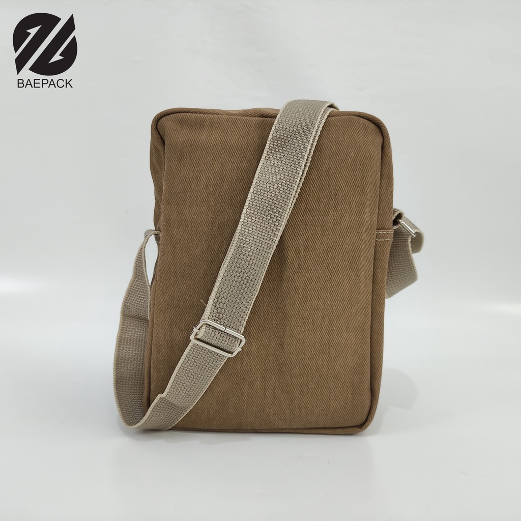 Baepack Tas Selempang kanvas Pria Alfie Brown Original / Tas Bahu Cowok Wanita Dewasa / Tas Selempang Produsen Lokal Bandung  COD