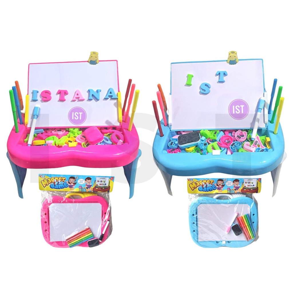 MWN Mainan Papan Tulis Magnetic Drawing Board Meja Belajar Anak FU1131