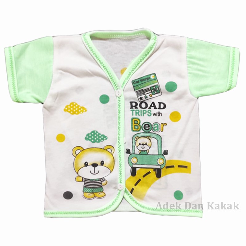 6 pc baju tangan pendek bayi buat 0-3 bulan  motif kombi lengan sni