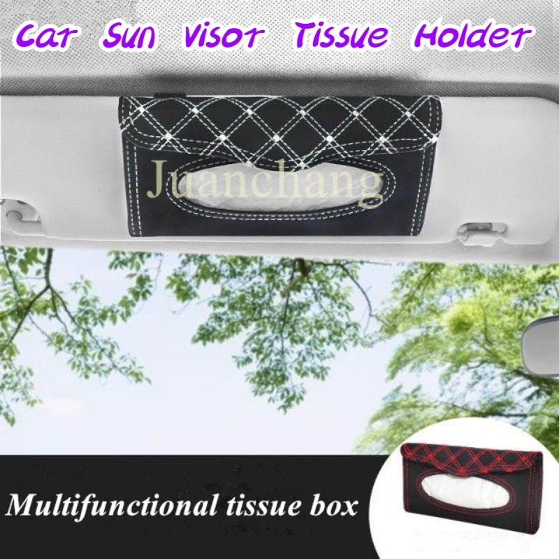 Set Kotak Tisu Gantung Bahan Kulit Untuk Sun Visor interior Mobil