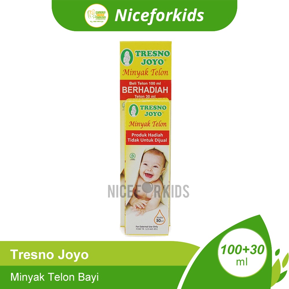 Tresno Joyo Minyak Telon Herbal 100 ML Free 30 ML Paket Hemat Minyak telon