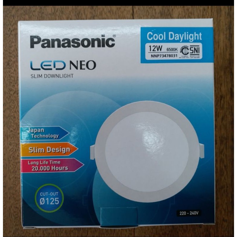 Panasonic Lampu Led Downlight Panel 12W 12 Watt Putih