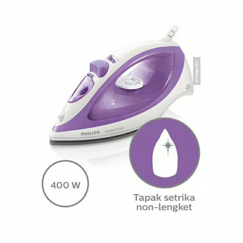 PHILIPS Setrika Listrik Uap/ Steam Iron 145ml GC1418/35 Anti Lengket 400Watt