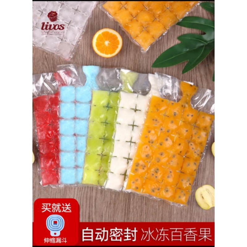 Plastik es batu - plastik ice cube - cetakan es batu pudding buah jus - ice maker