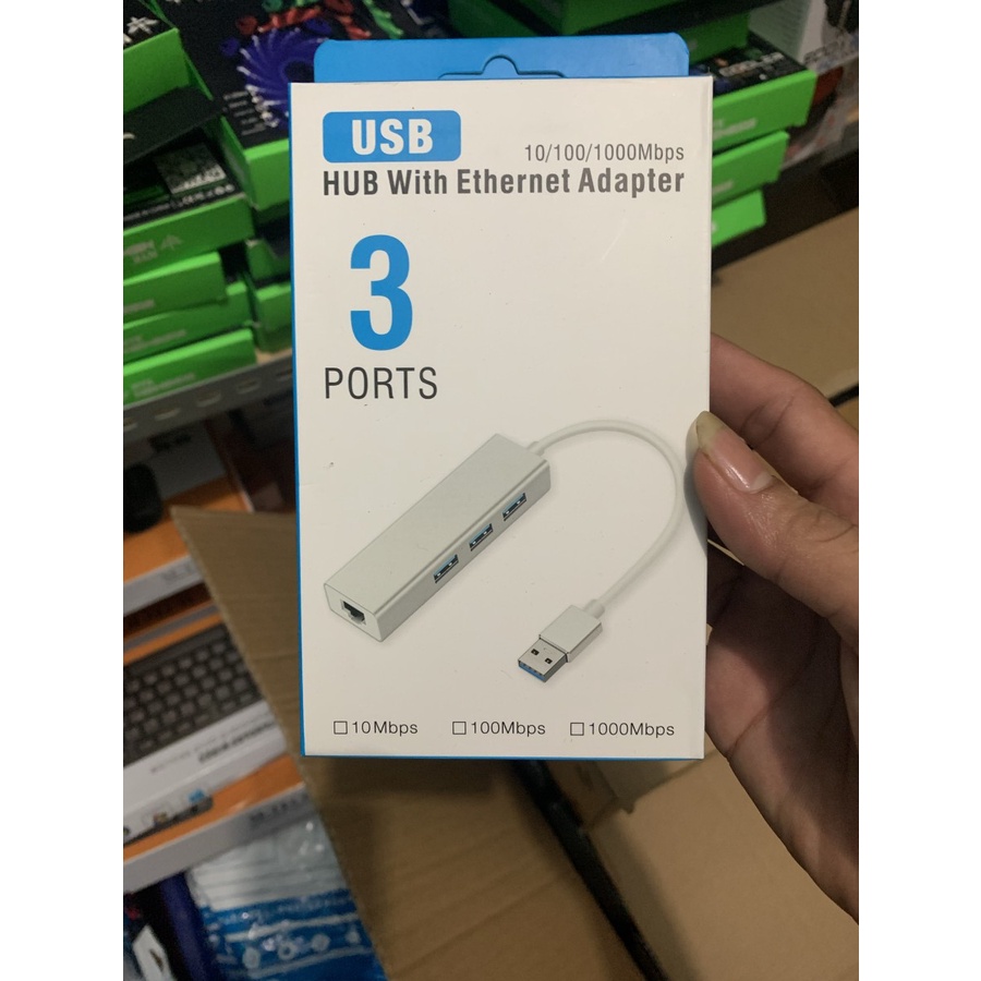 USB 3.0 TO LAN GIGABIT ETHERNET + 3 PORT USB HUB 3.0