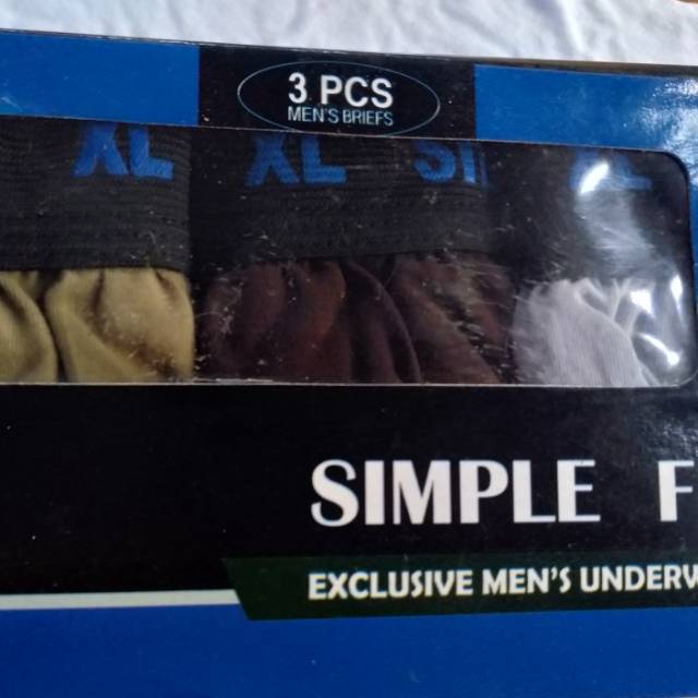 ISI 3 PCS undies celana dalam pria polos merek simple fit ukuran M L XL / Undies Celana Dalam Pria