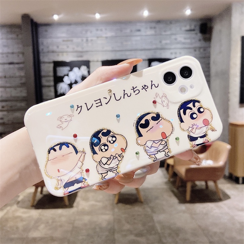 Wrist strap case iphone 12 pro max 12mini 11 pro max X/Xs max XR 7/8/se2020 7plus/8plus cartoon Crayon Shin-Chan all-inclusive soft case iphone anti-drop