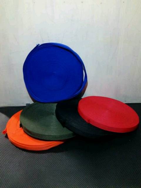 Tali webbing double tubular panjat tebing tenda out door lebar 2.5cm jual per rol isi 45mtr