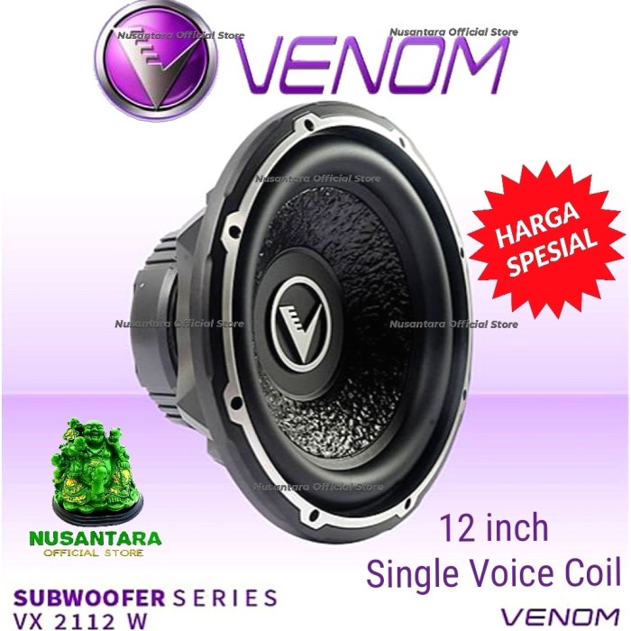 VENOM SUBWOOFER VX2112W 12 inch SINGLE VOICE COIL VX2112 VX 2112 W