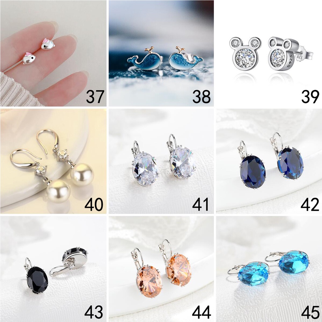 925 anting-anting perak murni, Busana sederhana, Anting-Anting wanita, Perhiasan Fashion Korea, Aksesoris telinga ED005