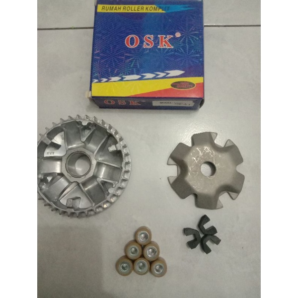 rumah roller set (rumah roller+tutup+slider+roller)beat karbu 2008 2009 2010 2011 2012 pulley set