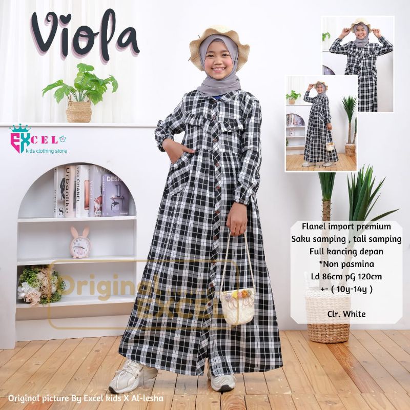 (Bisa Cod) Gamis Dress Set Anak Perempuan 10-14 Tahun Viola Set