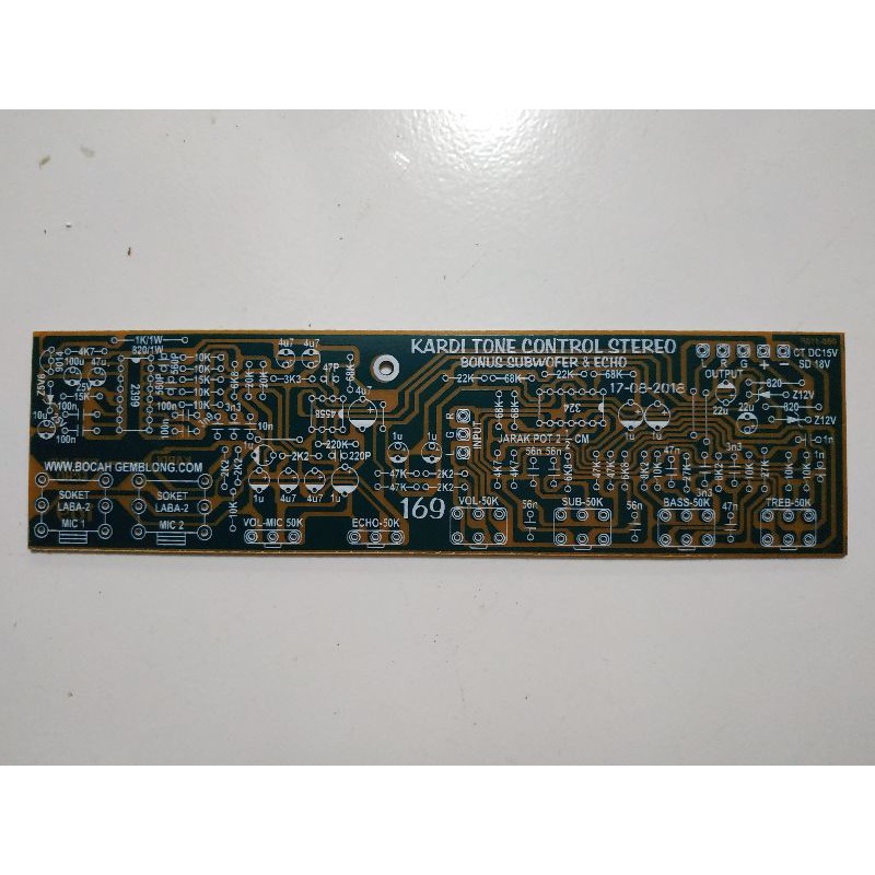 PCB Tone Control Stereo Mic Echo Subwoofer 169