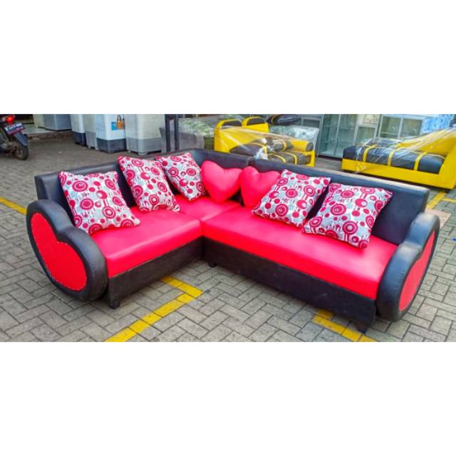 Kursi Sofa Love Type L 6 Bantal Mewah Sofa Sudut Ruang Tamu Keluarga Berkualitas Pink Murah Baru Shopee Indonesia