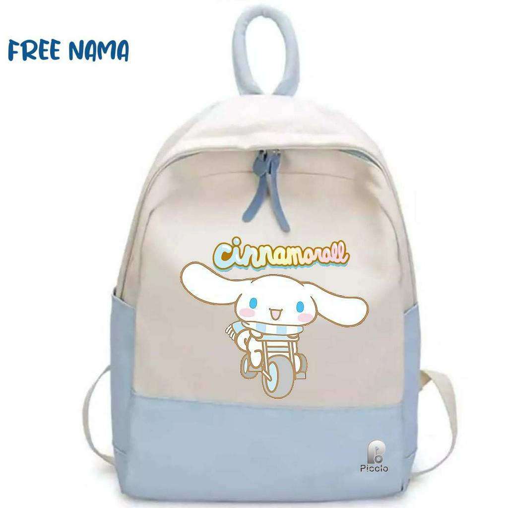 TAS RANSEL BACKPACK ANAK SEKOLAH MOTIF KARAKTER CINNAMOROLL SANRIO (FREE NAMA)