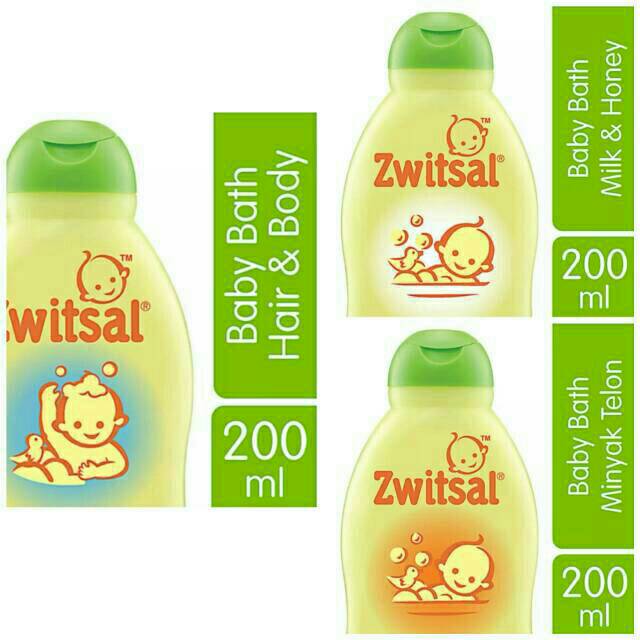 Zwitsal Baby Bath 2in1/Milk Honey/Bath With Telon 200ml ORIGINAL-BPOM