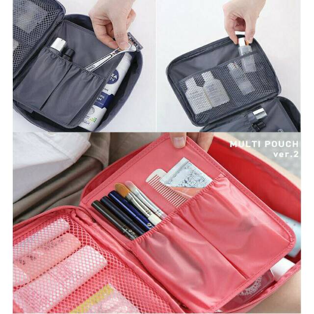 T&amp;Y  Tas Kosmetik Multifungsi Kosmetik Pouch Make Up Monopoly Makeup Multi Pouch Travel Import Murah