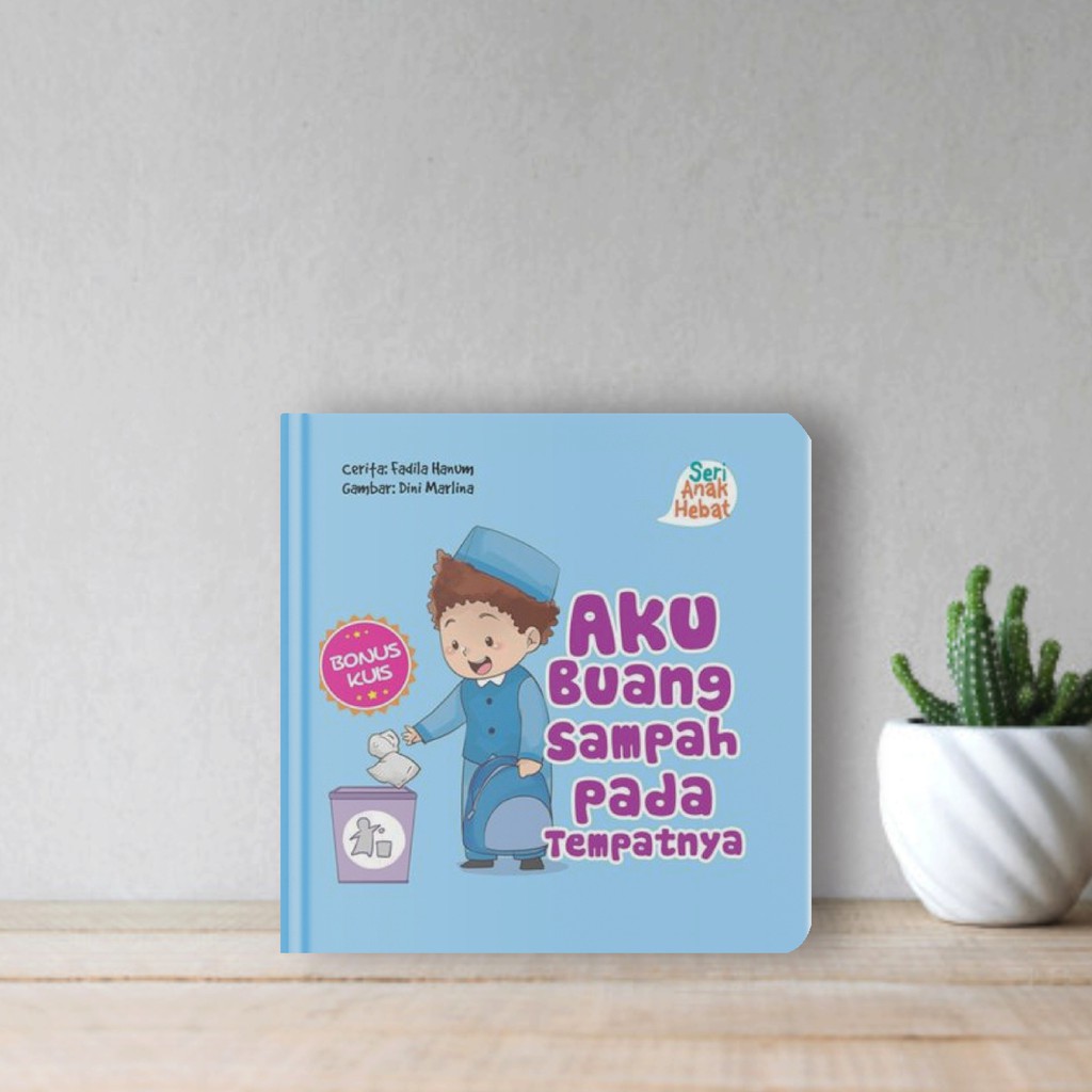 Gambar Kartun Anak Muslim Buang Sampah Pada Tempatnya