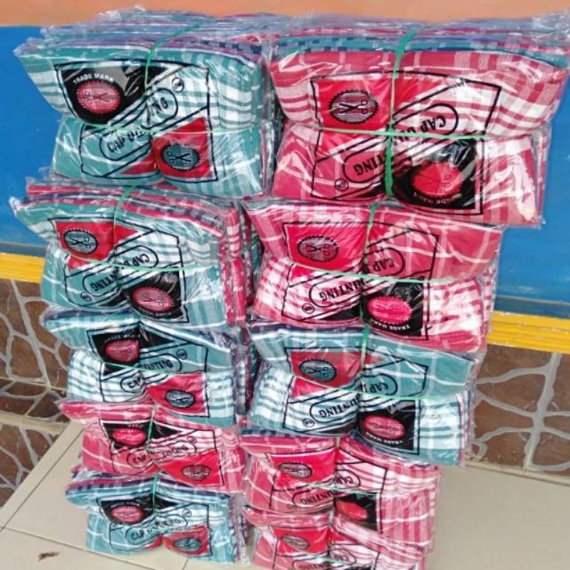 Lap piring/serbet warna/lap makan/lap kotak  kotak 12 pcs