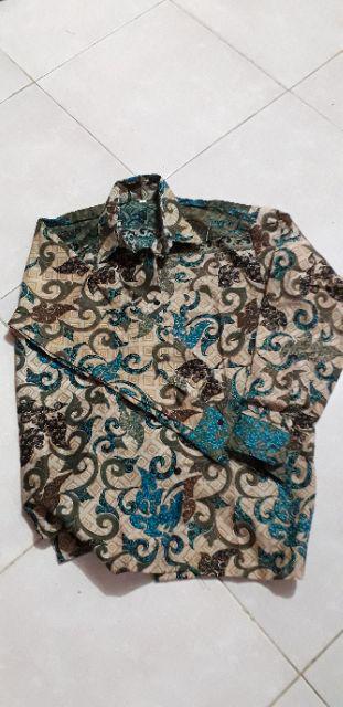 Batik Pria Lengan Panjang Batik Anak Hrb026 Motif Keratonan Kode 002 Size M L Xl Xxl Reguler Seller