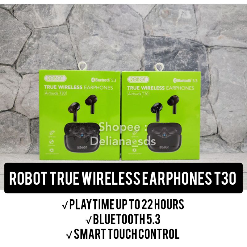 Jual Robot True Wireless T30 Garansi Resmi 1 Tahun Headset Bluetooth