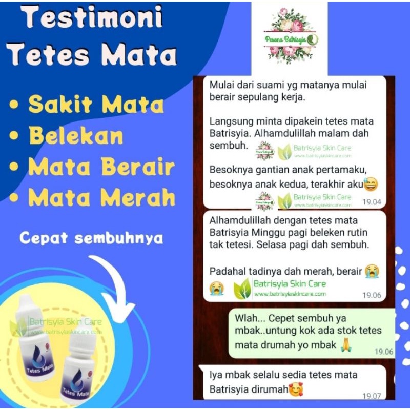 Tetes mata Batrisyia Herbal atasi mata minus, belekan, katarak gatal, iritasi, pedih merah kering