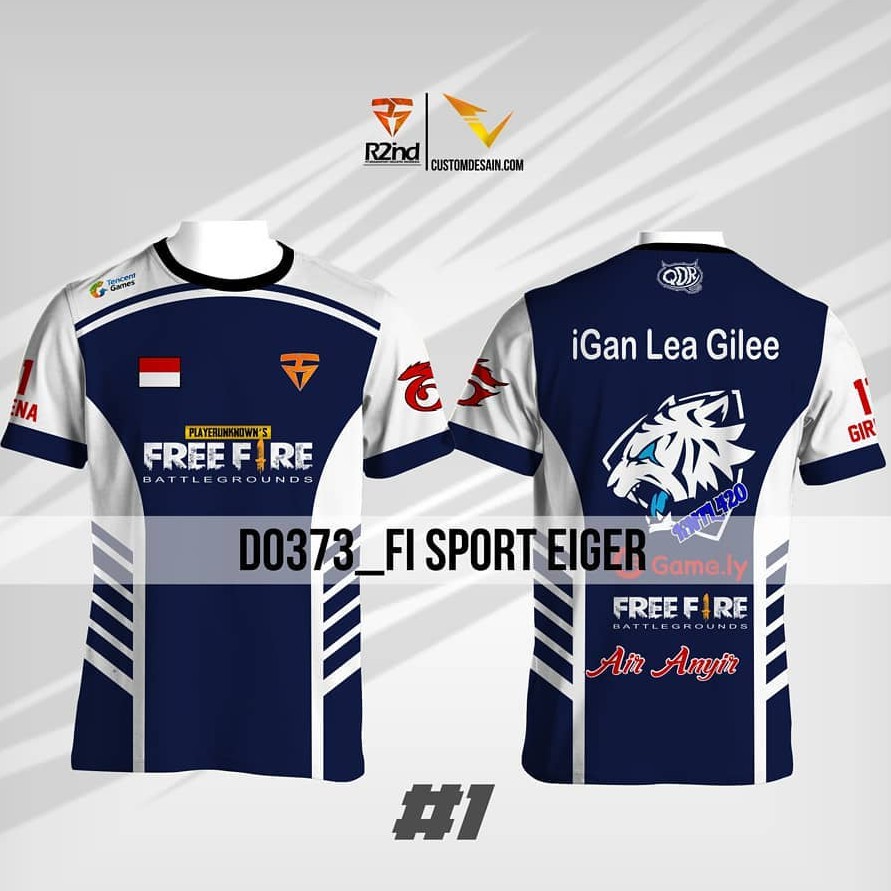 Baju Jersey Gaming Custom Ff Ml Evos Rrq Free Fire Pubg Evos Roar 017 Shopee Indonesia